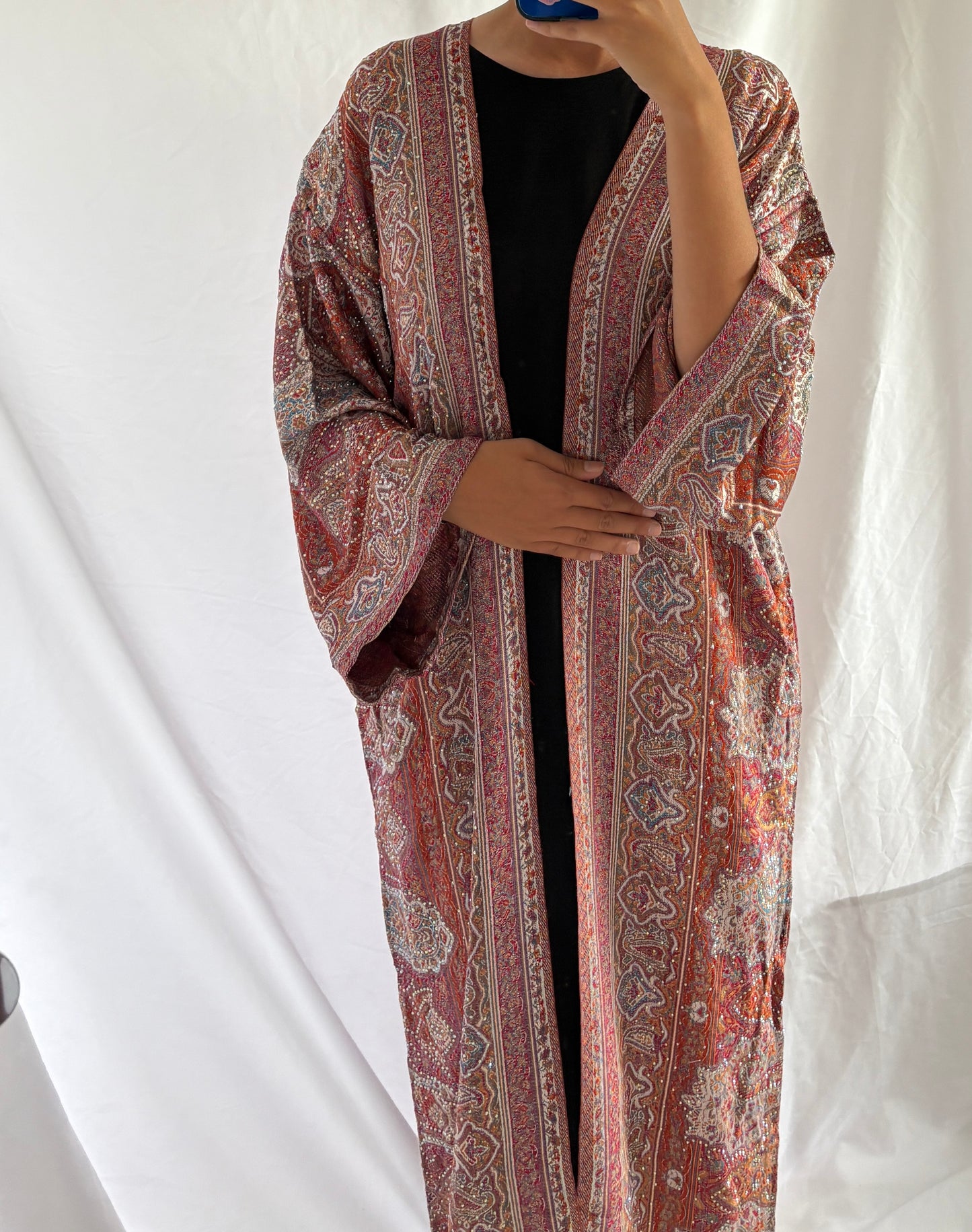 Red Dessert Pashmina Abaya