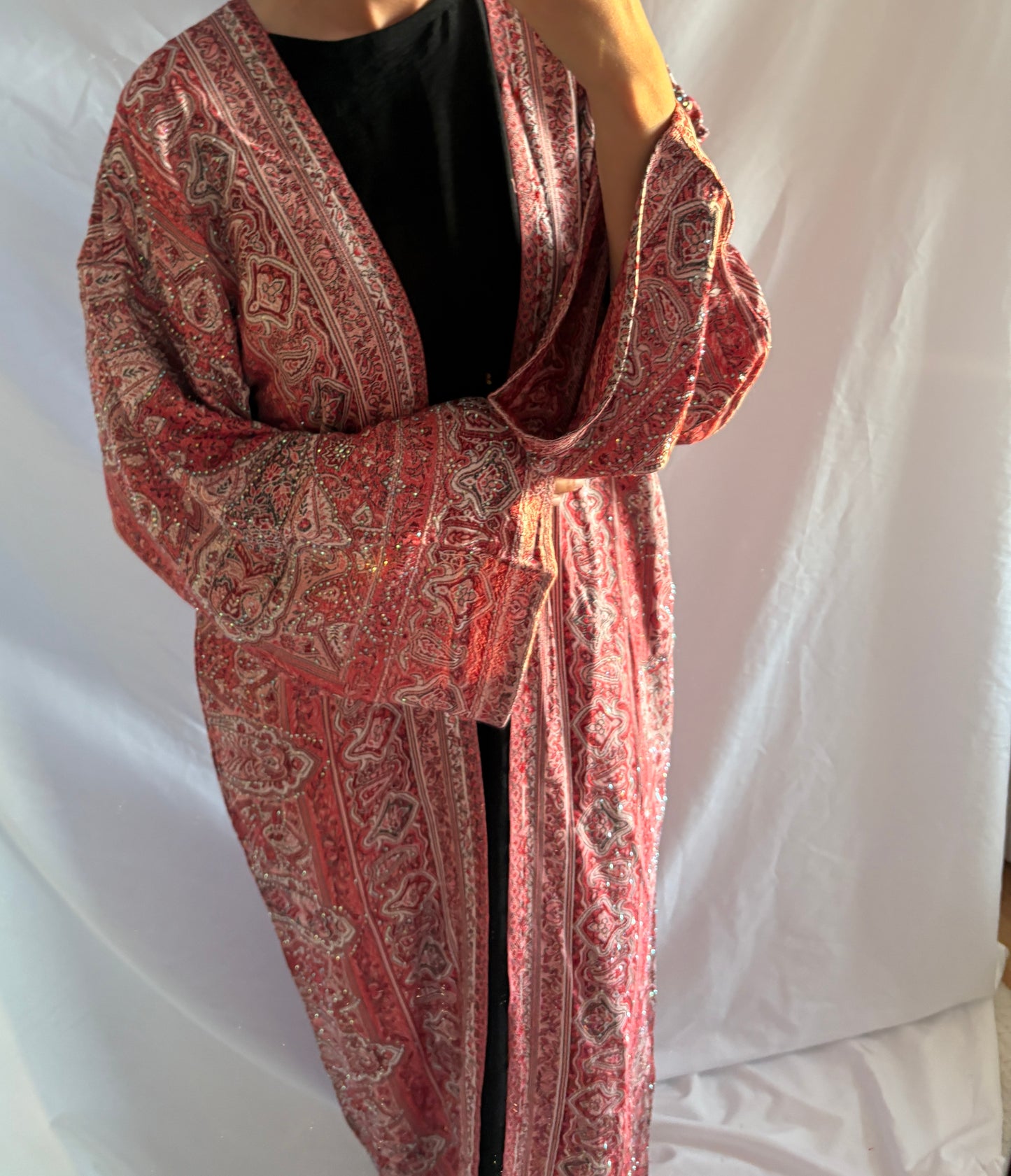 Blush Mirage Pashmina Abaya