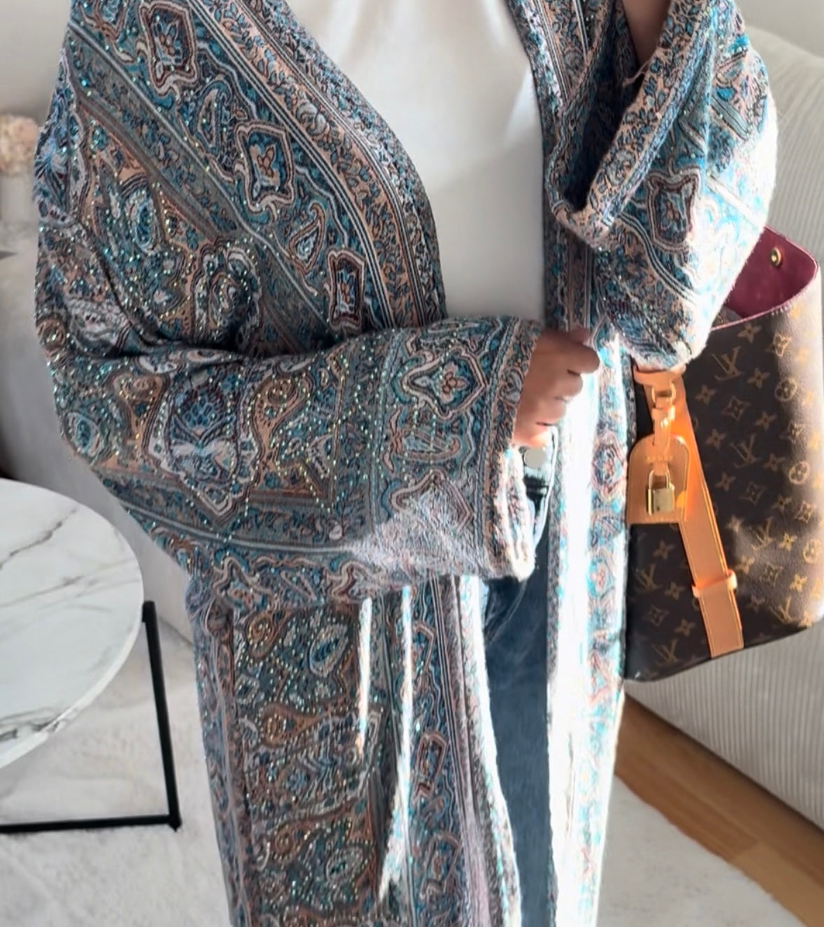 Royal azure Pashmina Abaya