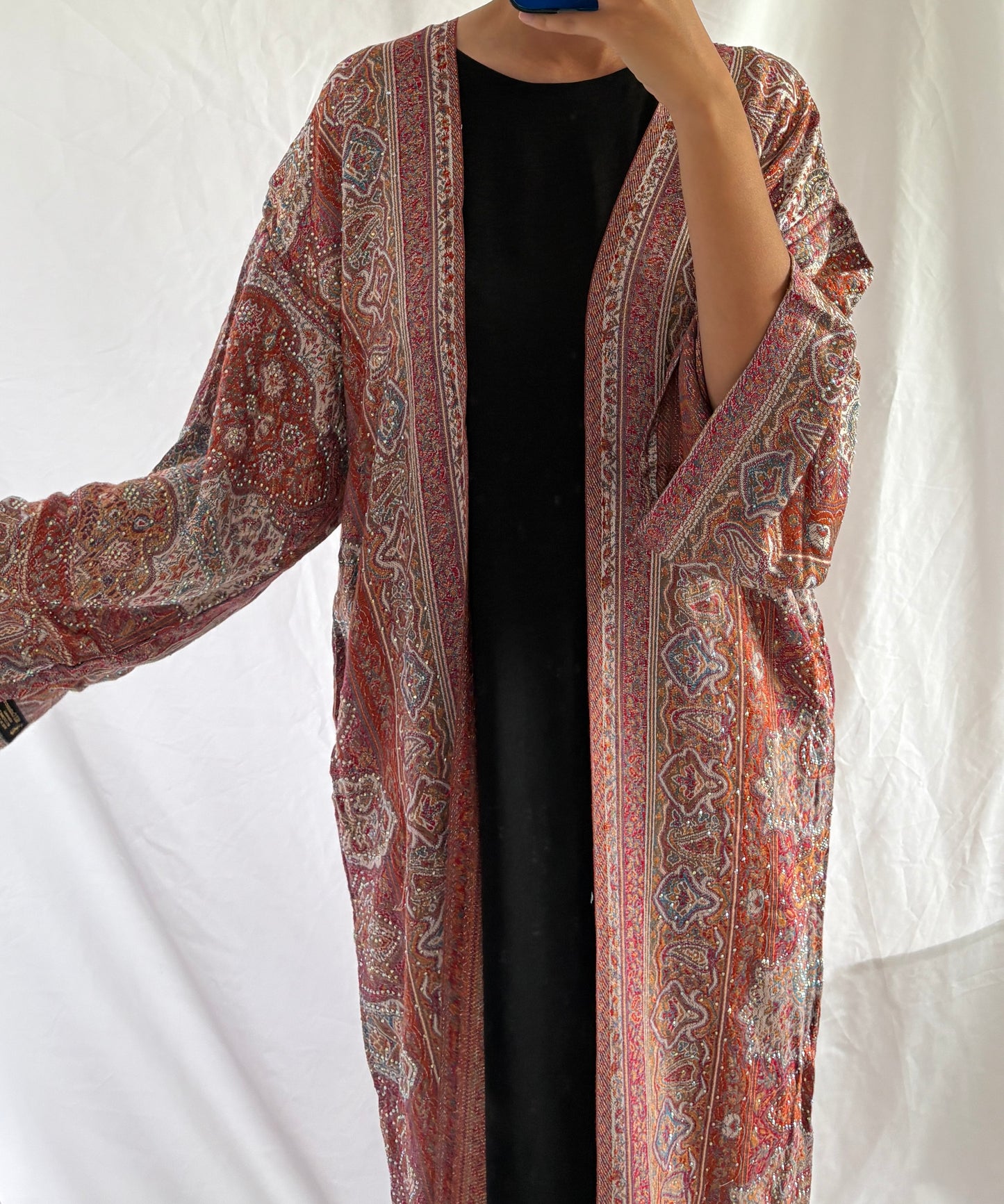 Red Dessert Pashmina Abaya