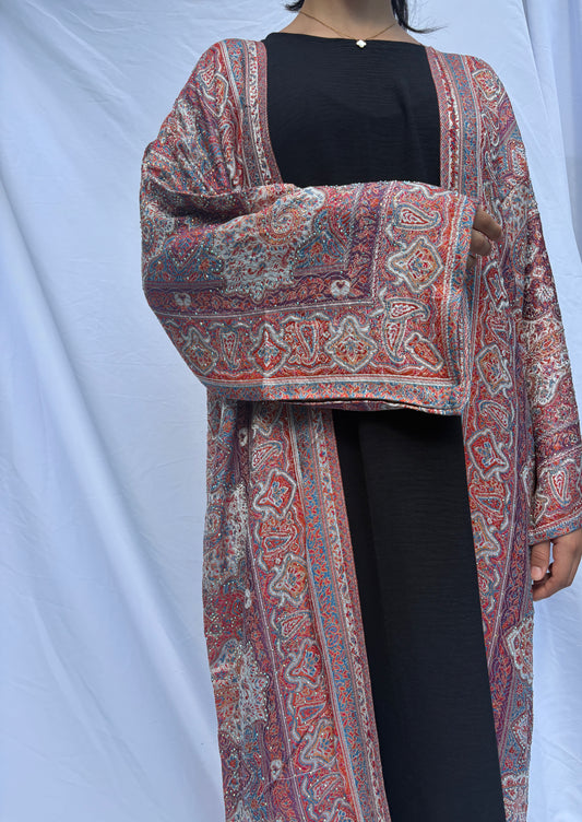 Red Sunset Pashmina Abaya