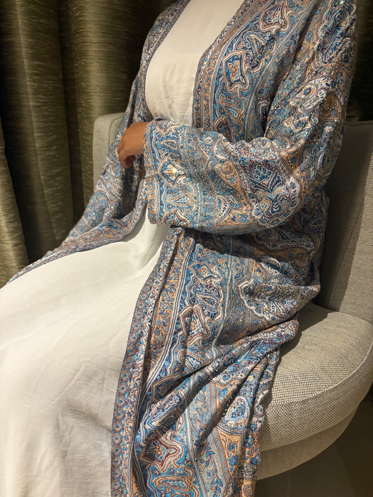 Royal azure Pashmina Abaya