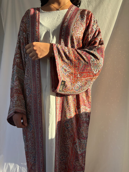 Red Dessert Pashmina Abaya