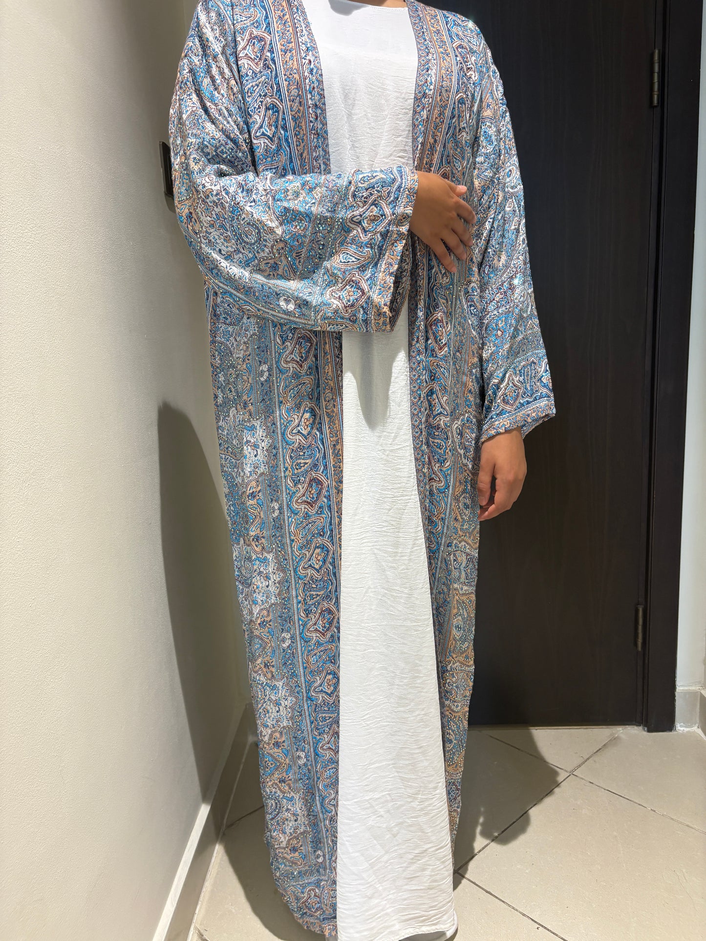 Royal azure Pashmina Abaya