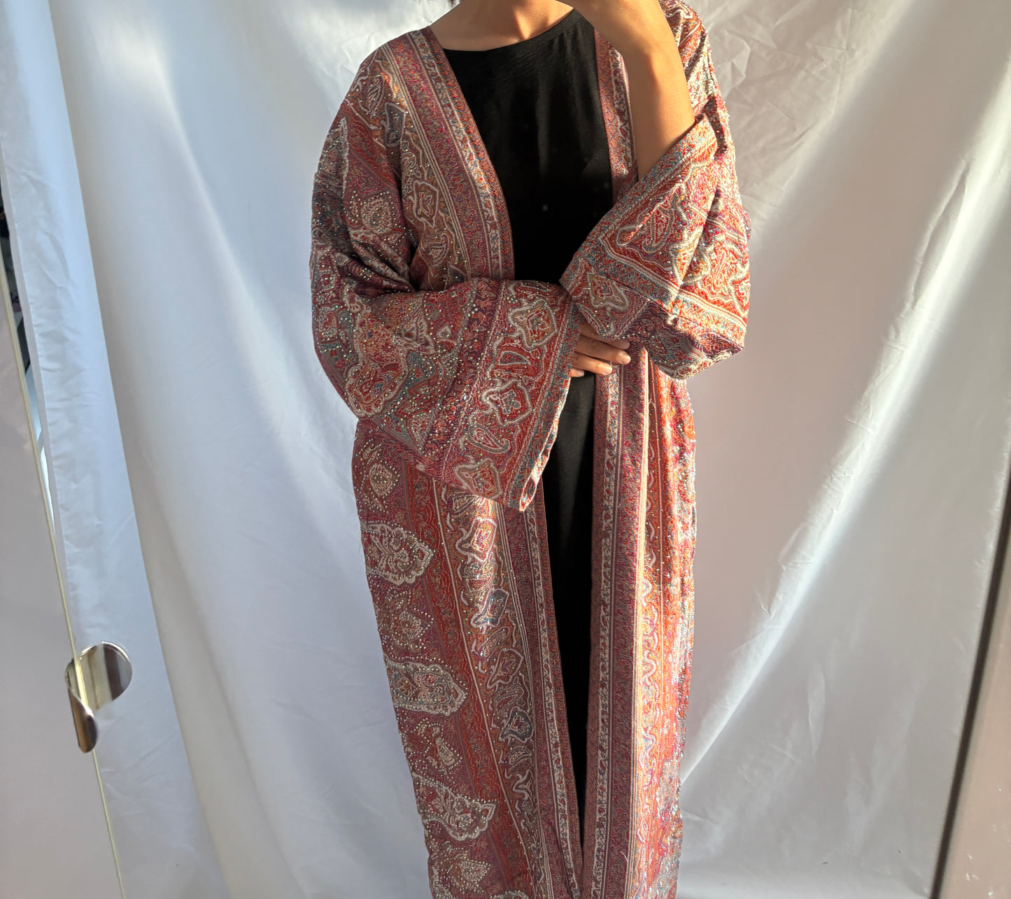 Red Sunset Pashmina Abaya