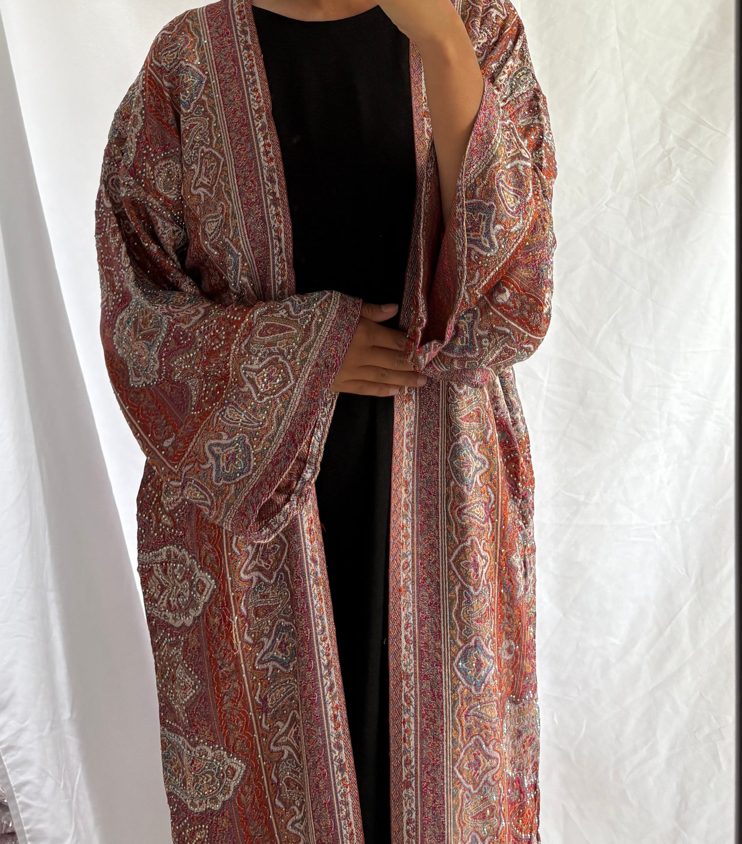 Red Dessert Pashmina Abaya