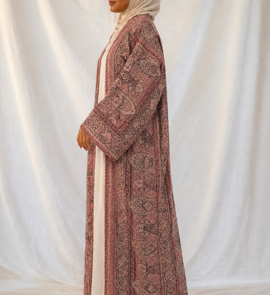salmon pashmina abaya