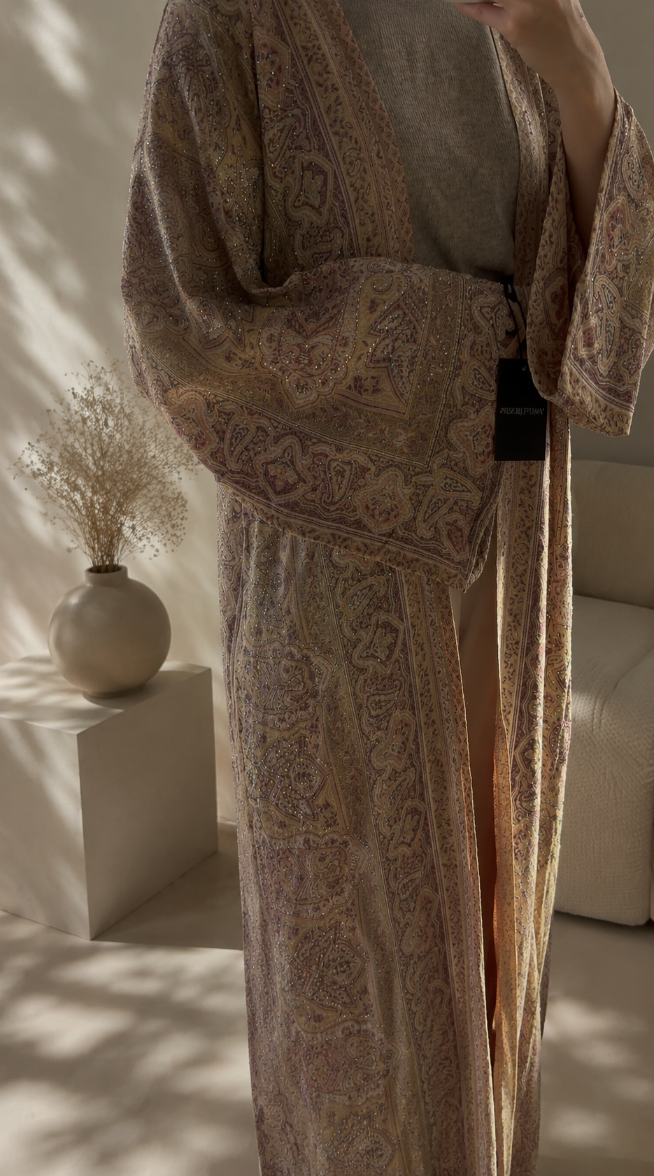 dark lilac pashmina abaya